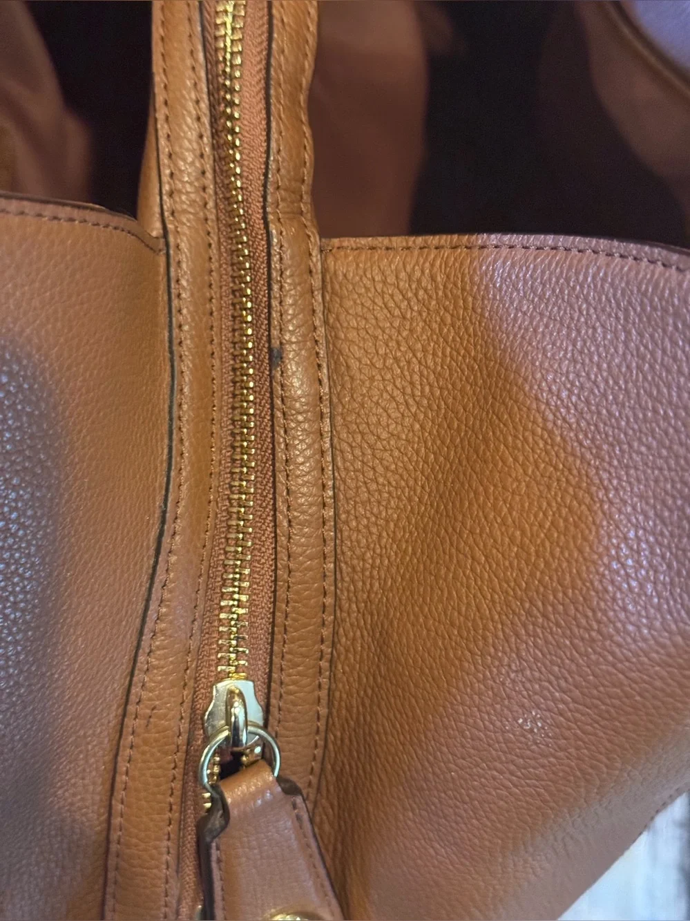 COACH Edie 31 Brown Leather Shoulder Tote